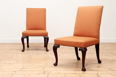 Lot 713 - A pair of George III walnut upholstered chairs