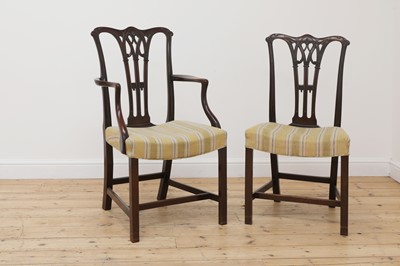 Lot 251A - A set of ten Chippendale-style mahogany dining chairs