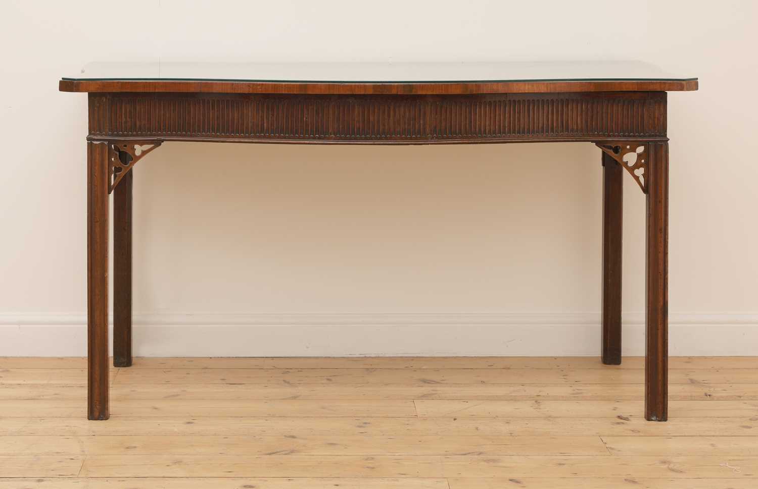 Lot 332 - A George III strung and crossbanded mahogany serving table
