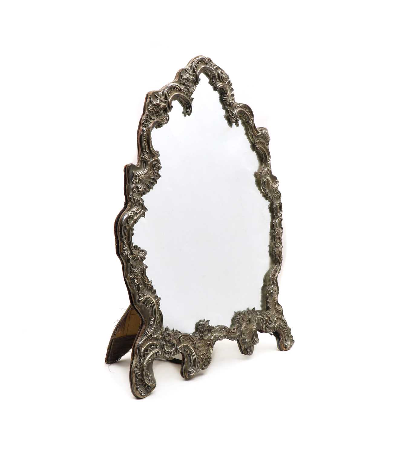 Lot 28 - A Victorian silver dressing table mirror by William Comyns