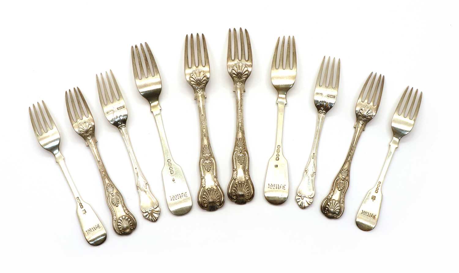 Lot 41 - Six Victorian Old English pattern silver forks