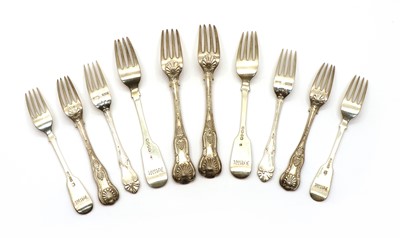 Lot 41 - Six Victorian Old English pattern silver forks