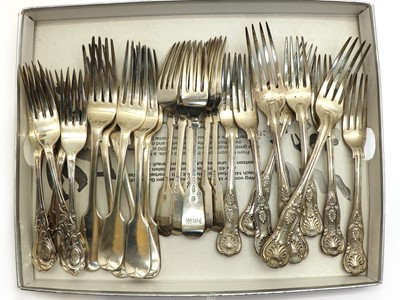 Lot 41 - Six Victorian Old English pattern silver forks