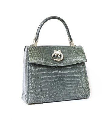 Lot 1362A - A Kwanpen grey crocodile leather handbag