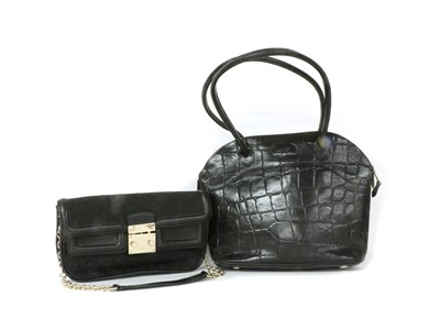Lot 1370 - A Mulberry black crocodile embossed leather bag