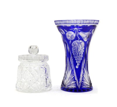 Lot 248 - A Bohemian cased and cut glass vase