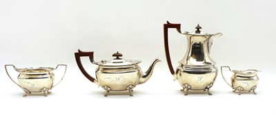 Lot 43 - A silver four-piece tea set