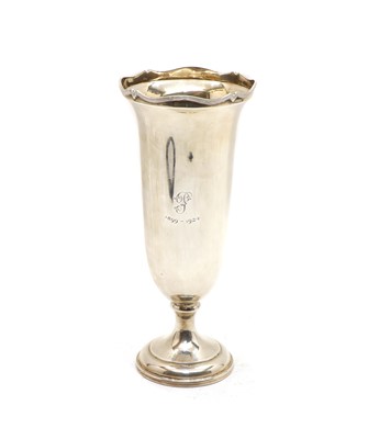 Lot 62 - A silver footed vase