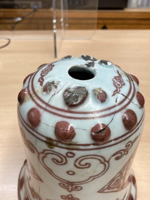 Lot 120 - A Chinese copper red porcelain bell