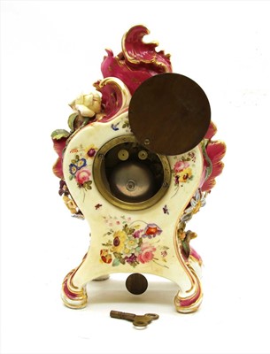 Lot 314 - A Coalport porcelain mantel clock