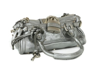 Lot 1365 - A Chloé Paddington metallic silver leather handbag