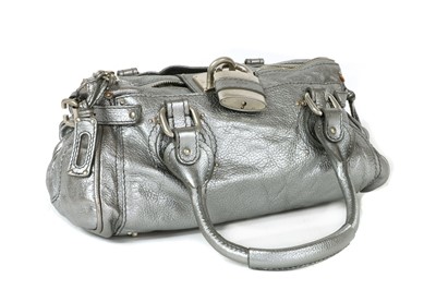 Lot 1372 - A Chloé Paddington metallic silver leather handbag
