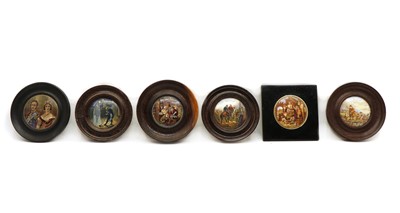 Lot 341 - Six Victorian framed colour printed potlids