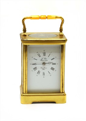 Lot 315 - A French brass cased carriage clock