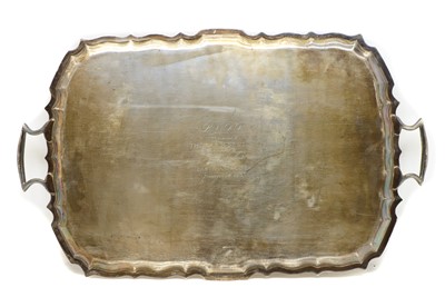 Lot 23 - A silver twin-handled tray by Fenton Brothers Ltd