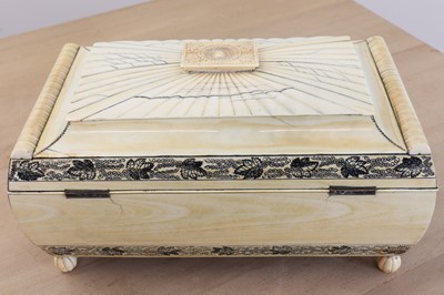 Lot 27 - An Anglo-Indian ivory tea caddy