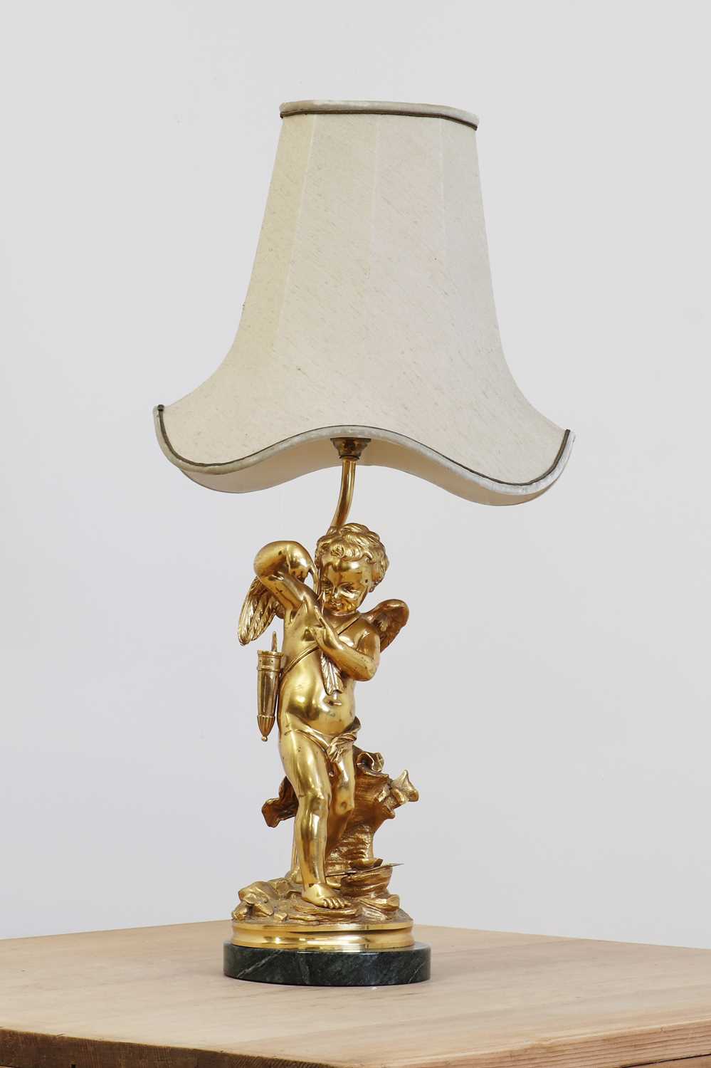 Lot 155 - An ormolu table lamp