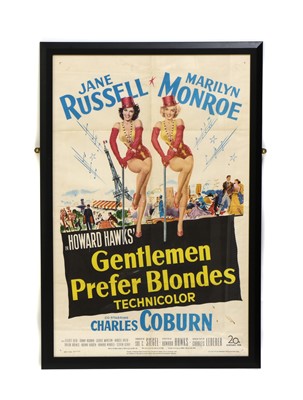 Lot 388 - A framed film poster titled Gentlemen Prefer Blondes