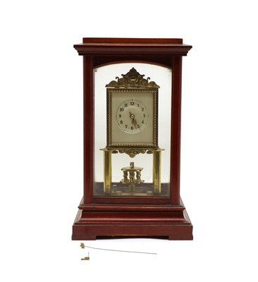 Lot 345 - A Continental mahogany four glass cased 365 day timepiece
