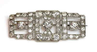 Lot 176 - An Art Deco diamond set plaque brooch, c.1925
