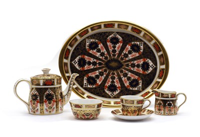 Lot 191 - A Royal Crown Derby Imari miniature tea set