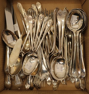 Lot 67 - A matched set of silver flatware