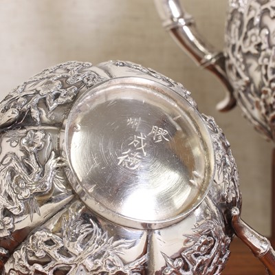 Lot 92 - A Chinese silver tea set