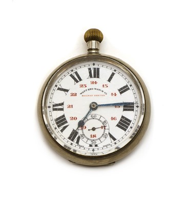 Lot 24 - A Railway Service nickel cased pocket watch