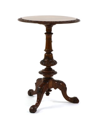 Lot 495 - A Victorian burr walnut tripod table