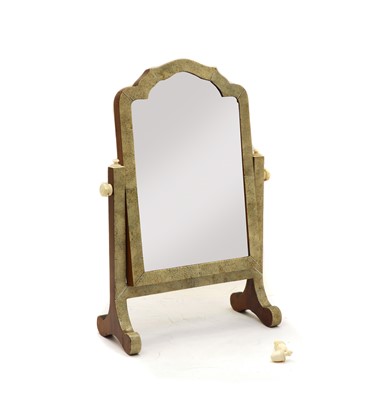 Lot 355 - An Art Deco shagreen toilet mirror