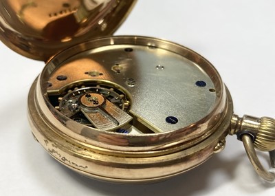 Lot 455 - An 18ct gold pin set open faced pocket watch