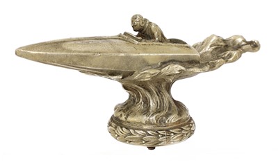 Lot 245 - A silver bronze 'speedboat' car mascot