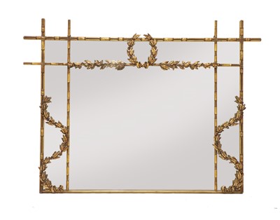 Lot 568 - An aesthetic gilt overmantel mirror