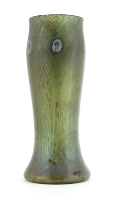 Lot 90 - A Tiffany 'peacock feather' Favrile glass vase