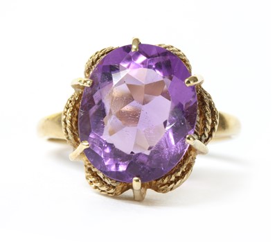 Lot 297 - A 9ct gold single stone amethyst ring