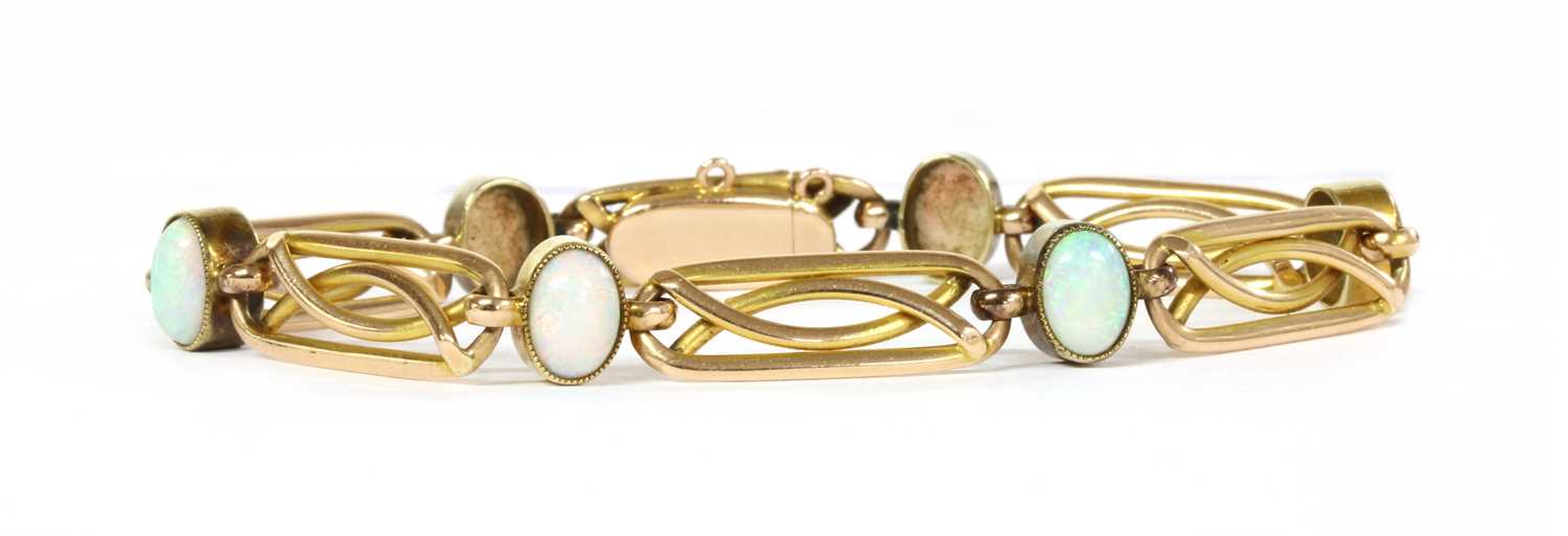 Lot 47 - A gold opal bracelet