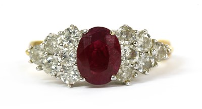 Lot 203 - An 18ct gold ruby and diamond ring