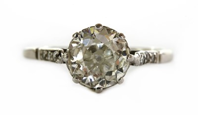 Lot 183 - A platinum single stone diamond ring