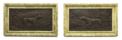 Lot 171 - A pair of cast metal plaques by Brousseval