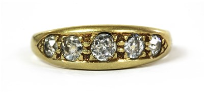 Lot 160 - A 18ct gold five stone diamond ring