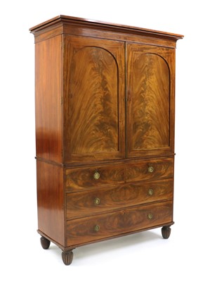 Lot 319 - A William IV mahogany linen press