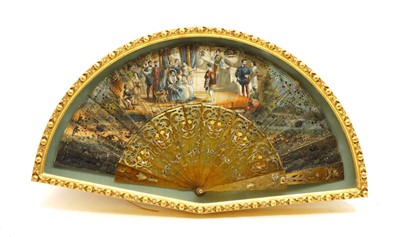 Lot 351 - A mounted and framed fan