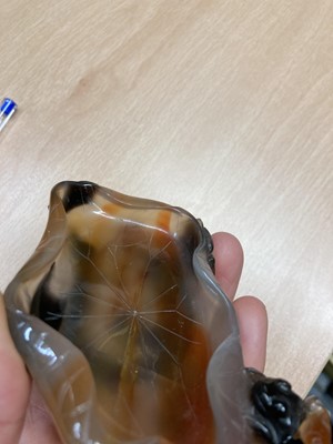Lot 182 - A Chinese agate brush lick