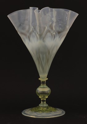 Lot 86 - A James Powell & Sons Whitefriars opal glass goblet vase