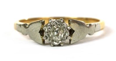 Lot 146 - A gold single stone diamond ring