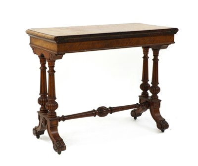 Lot 495 - A Victorian burr walnut card table