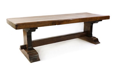 Lot 532 - A modern heavy oak refectory table