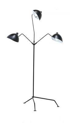 Lot 510 - A modern three-branch metal floor lamp