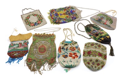 Lot 128 - A collection of seven beadwork bags