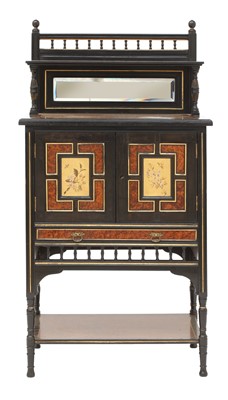Lot 125 - A Gillows ebonised burrwood and gilt side cabinet